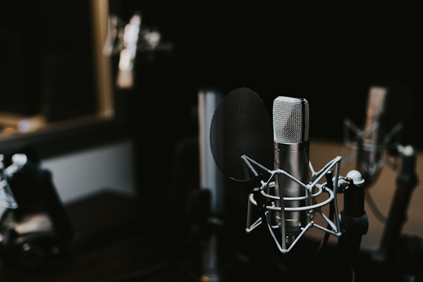Micrófonos de podcast listos para grabar
